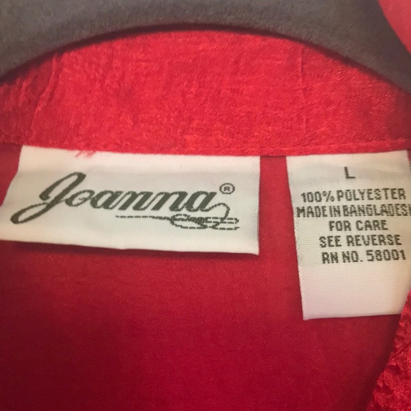 NWT Red Button Down by Joanna - Picture 3 of 5